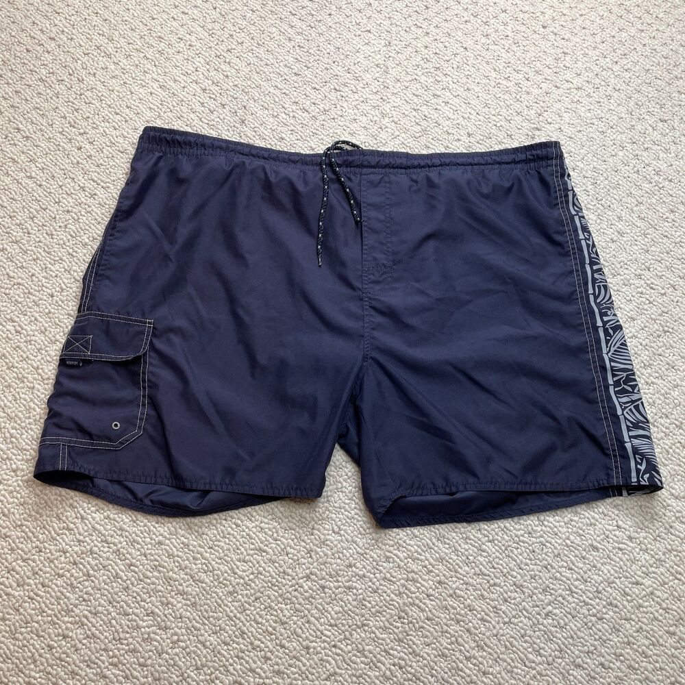 Newport Blue Mens Navy Blue Beach Side Swim Shorts Trunks XXL 2X Mesh Lined